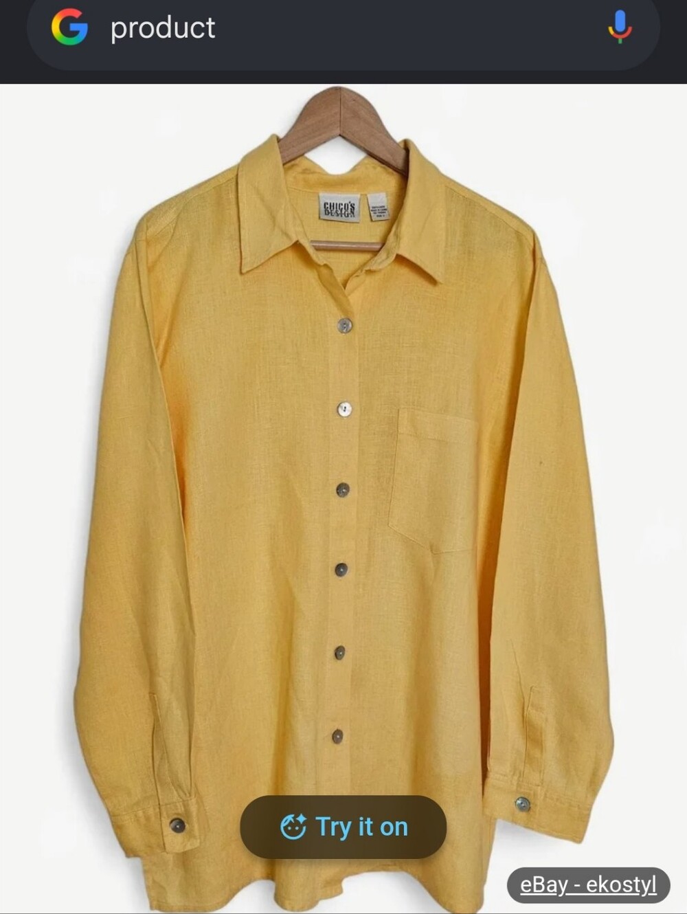 New Condition .Chico's Yellow Linen Shirt - Picture 3 of 8